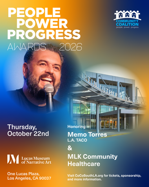 People Power Progress Awards 2026 poster featuring honorees Memo Torres and MLK Community Healthcare